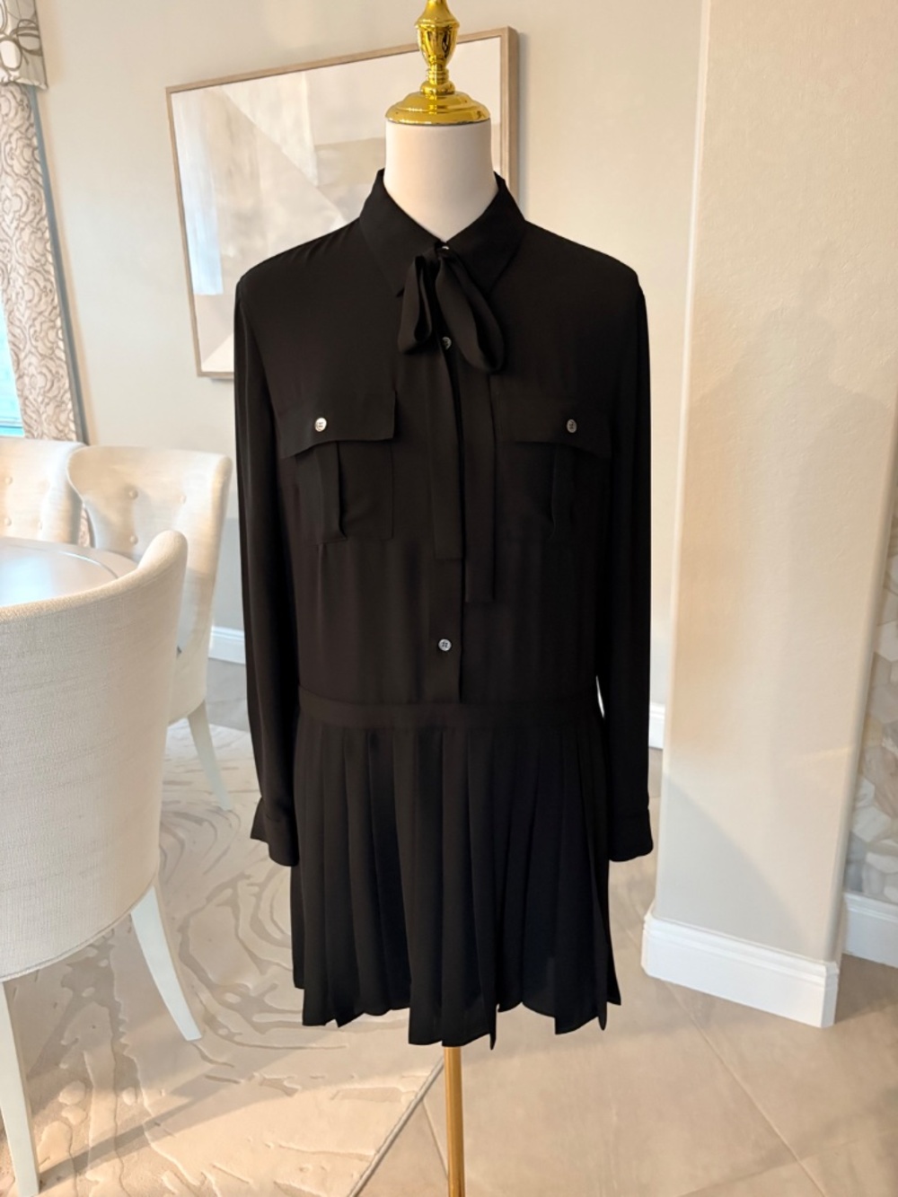 NWT Theory Black Poly Ggt Dress